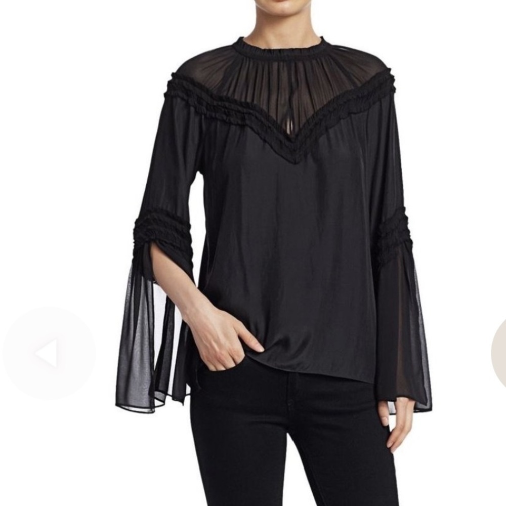 Ramy Brook Emmeline Top Size XS in Black NWOT